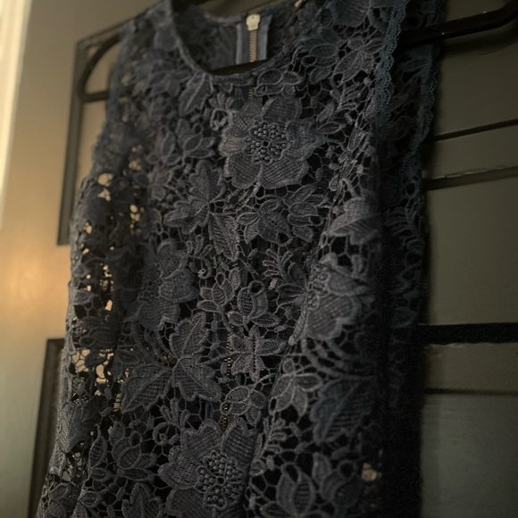 Vintage intermix peplum navy blue top with black zipper - Picture 5 of 5